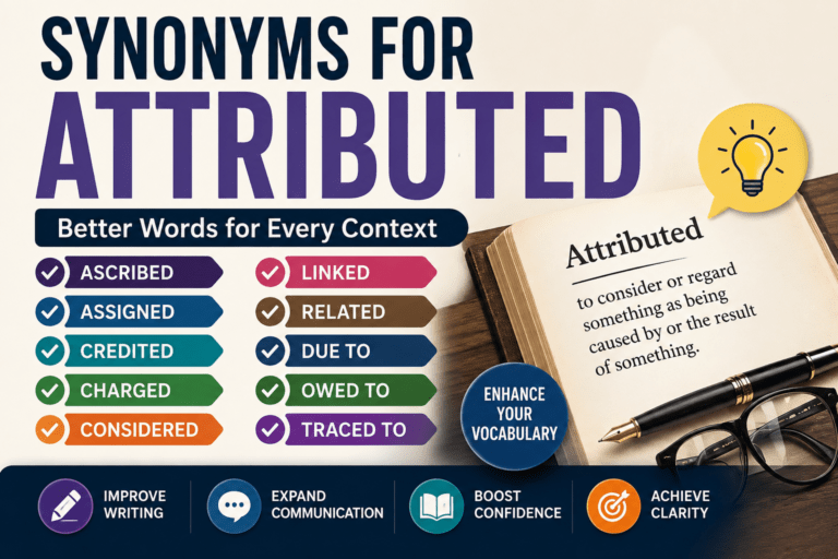 synonyms for attributed