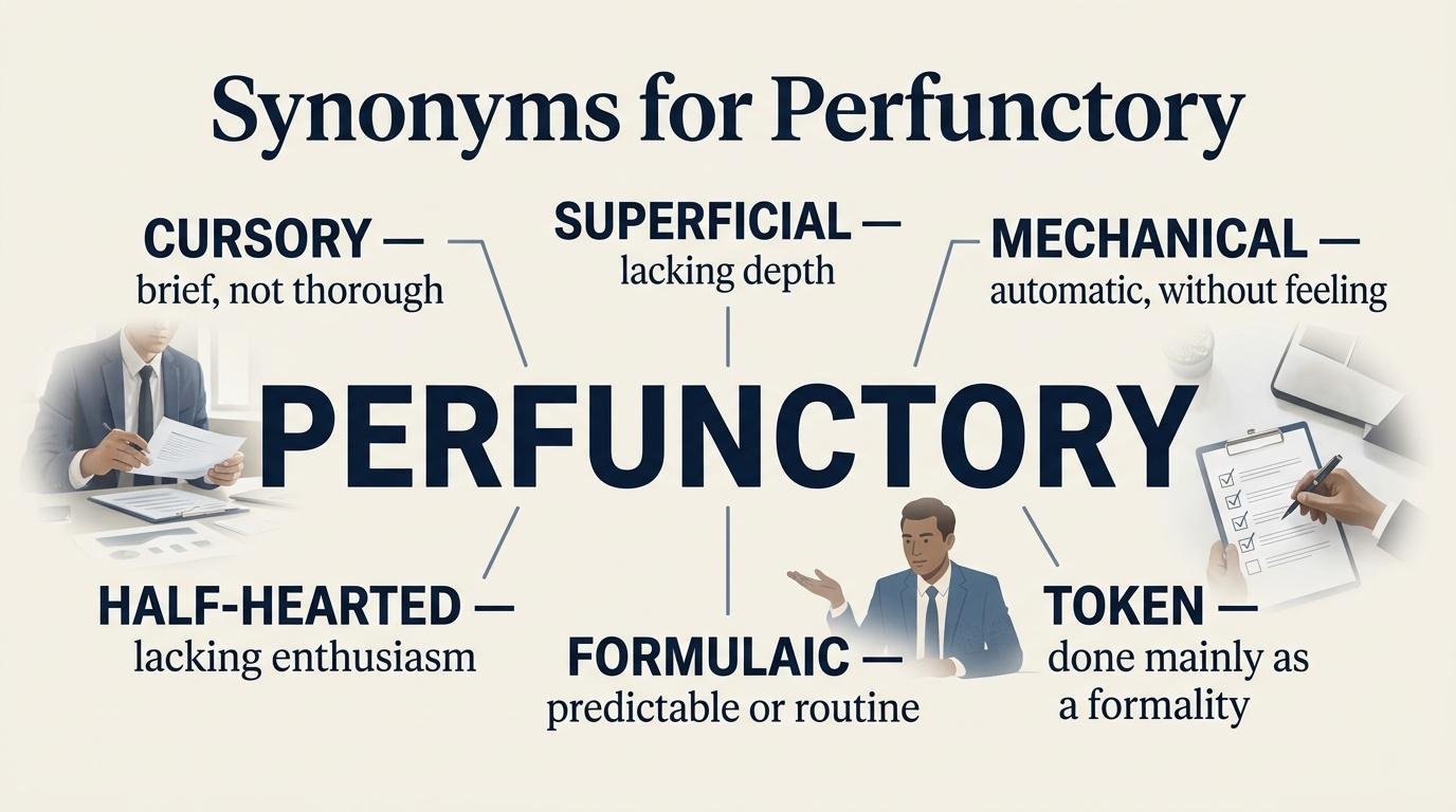 synonyms for perfunctory